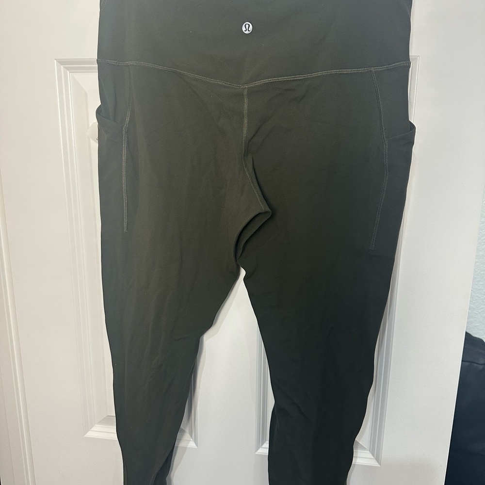Lululemon Wunder High Rise Leggings Olive Green Size 14